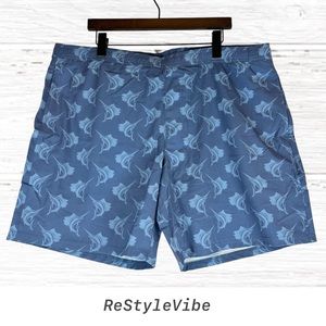LRD PERFORMANCE Men’s Size XXL 2XL Swim Shorts Trunks Swordfish Pattern Liner